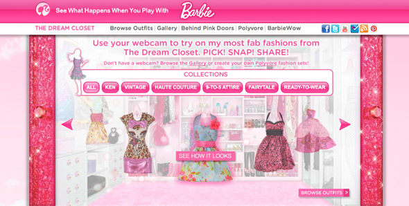 Barbie Dream Closet Web - Virtual Dressing Room - Webcam Social Shopper ...