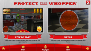 Hungry Jack's Mobile Augmented Reality Game - Tutorial Screen One